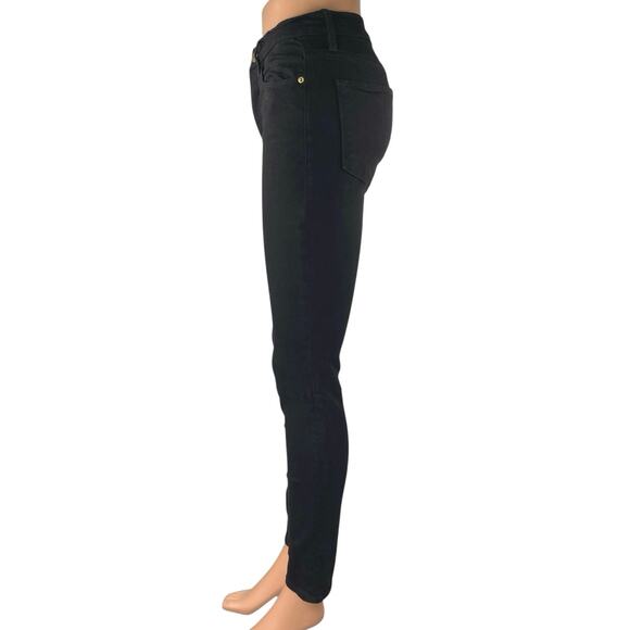 Frame Le High Women's Black High Waisted Stretch Skinny Leg Jeans Pants Size 25 - Picture 2 of 6